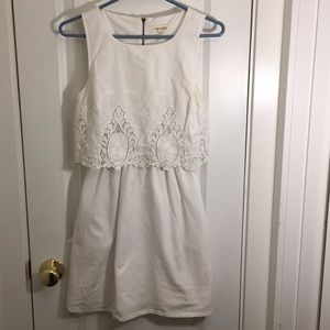 Maison Jules White Dress with Eyelet Detail